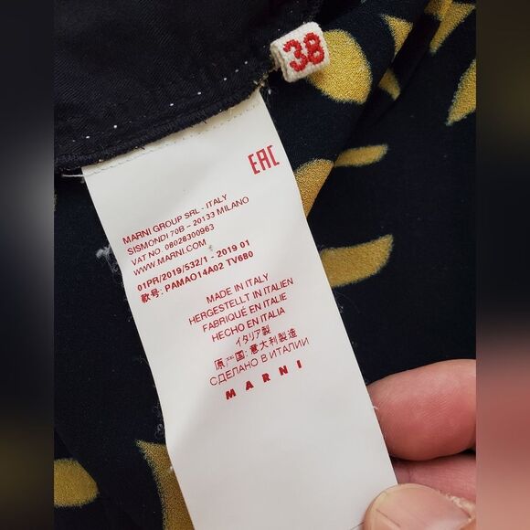 🦋 MARNI 🦋 Pull-on Crepe Ankle Pants - [Size 2, Mustard/Black] - Picture 11 of 13